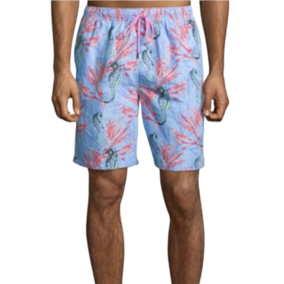PETER MILLAR SEAHORSE MEDLEY SWIM TRUNKS BLUE NWT SZ XXL